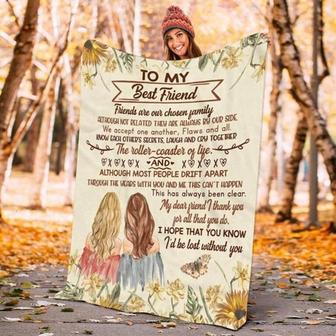 To My Best Friend, Friends Are Our Chosen Family Blanket Gift for Bestie Friend Birthday Gift Home Decor Bedding Couch - Thegiftio UK