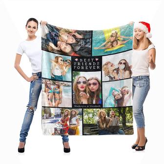 Best Friends Photo Blanket Using My Own Photos, Custom Blanket with Photo or Text, Custom Throw Blanket, Best Friend Photo Gifts for Women/Man,Christmas, 9Photo Collages - Thegiftio UK