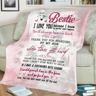 To My Bestie- You'll Always Love Me Back Fleece Blanket Gift For Friend Birthday Gift Home Decor Bedding Couch Sofa Soft - Thegiftio UK