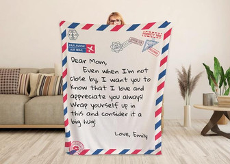 Birthday Gifts for Mom - Personalized Mom Blanket - Letter to Mom With Your Own Text And Own Theme - Mom Gifts from Daughter, Son - Thegiftio UK