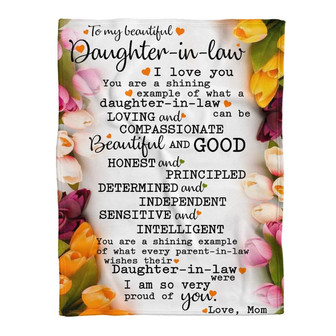 Blanket - To My Beautiful Daughter-In-Law Blanket Gift For Christmas, Home Decor Bedding Couch Sofa Soft - Thegiftio UK