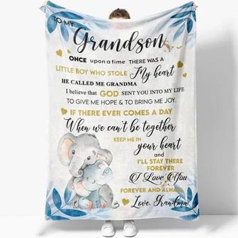 Blanket - God Send Grandson to My Life for Joy and Hope Blanket Gift For Christmas, Home Decor Bedding Couch - Thegiftio UK