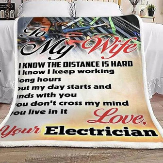 Blanket - To My Wife Love Your Electrician Blanket Gift For Christmas, Home Decor Bedding Couch Sofa Soft - Thegiftio UK