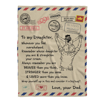 Blanket - Dad To My Daughter Mail Blanket Fleece Blanket Gift For Christmas, Home Decor Bedding Couch - Thegiftio UK