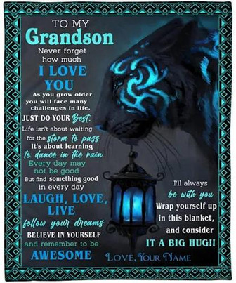 Blanket - To My Grandson, Never Forget How Much I Love You Tiger Blanket Gift For Christmas, Home Decor - Thegiftio UK