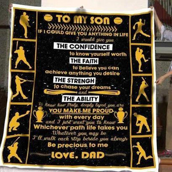 Blanket - To My Son Baseball Blanket Gift For Christmas, Home Decor Bedding Couch Sofa Soft and Comfy - Thegiftio UK