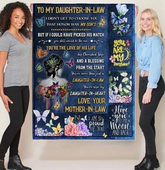 Blanket - To My Daughter In Law From Mother In Law Girl Blanket Gift For Christmas, Home Decor - Thegiftio UK