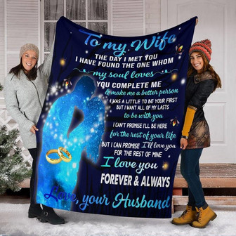 Blanket - TO MY WIFE I LOVE YOU A167 Fleece Blanket Gift For Christmas, Home Decor Bedding Couch Sofa Soft - Thegiftio UK