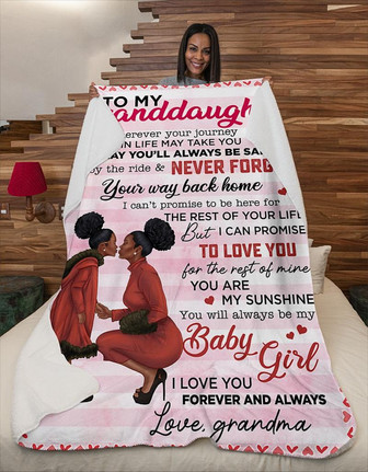 Blanket - Grandma To My Granddaughter Fleece Blanket Gift For Christmas, Home Decor Bedding Couch Sofa Soft - Thegiftio UK