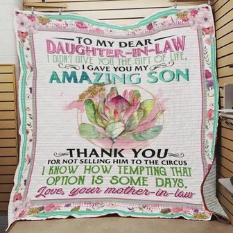 Blanket - To My Dear Daughter-In-Law From Mother-In-Law Gift For Christmas, Home Decor Bedding Couch - Thegiftio UK