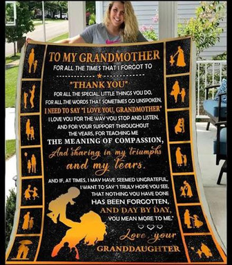 Blanket - Blanket To My Grandmother Thank You Gift For Christmas, Home Decor Bedding Couch Sofa Soft - Thegiftio UK