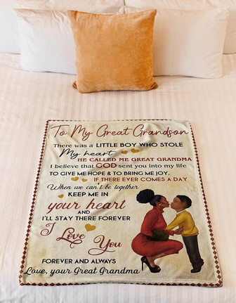 Blanket - To My Great Grandson Fleece Blanket Gift For Christmas, Home Decor Bedding Couch Sofa Soft - Thegiftio UK