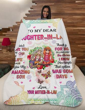 Blanket - Hipper To My Dear Daughter-In-Law I Didn't Give U Fleece Blanket Gift For Christmas, Home Decor - Thegiftio UK