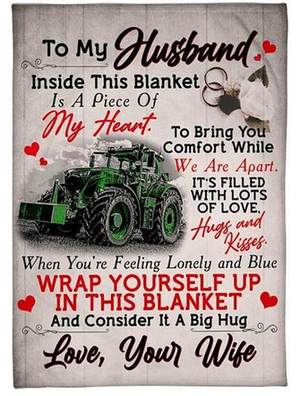 Blanket - To My Husband Farmer Fleece Blanket Gift For Christmas, Home Decor Bedding Couch Sofa Soft - Thegiftio