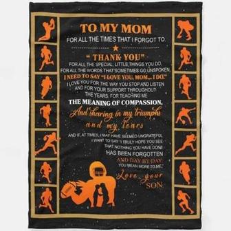 Blanket - To My Mom From Your Son Baseball Play Blanket Gift For Christmas, Home Decor Bedding Couch - Thegiftio UK