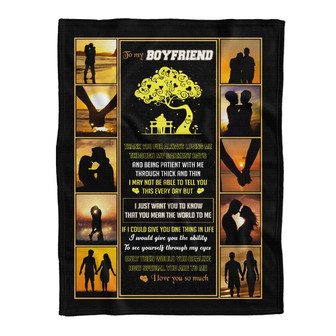 Blanket - To My Boyfriend Fleece Blanket Gift For Christmas, Home Decor Bedding Couch Sofa Soft and Comfy - Thegiftio UK