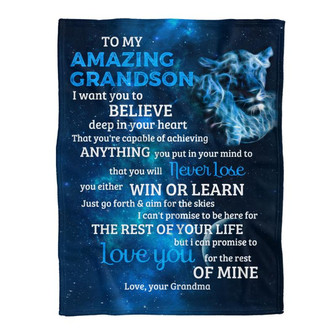 Blanket - To My Amazing Grandson Grandma To Grandson Fleece Blanket Gift For Christmas, Home Decor - Thegiftio UK