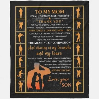 Blanket - To My Mom From Your Son Baseball Blanket Gift For Christmas, Home Decor Bedding Couch Sofa Soft - Thegiftio UK