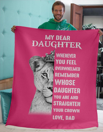 Blanket - Dad To My Dear Daughter Fleece Blanket Gift For Christmas, Home Decor Bedding Couch Sofa Soft - Thegiftio UK
