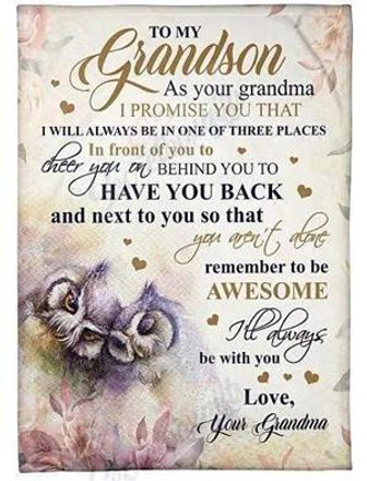 Blanket - To My Grandson ILl Always Be With You Blanket Gift For Christmas, Home Decor Bedding Couch - Thegiftio UK