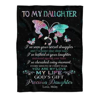 Blanket - To My Daughter My Life God's Gift Love From Mom Fleece Blanket Gift For Christmas, Home Decor - Thegiftio UK