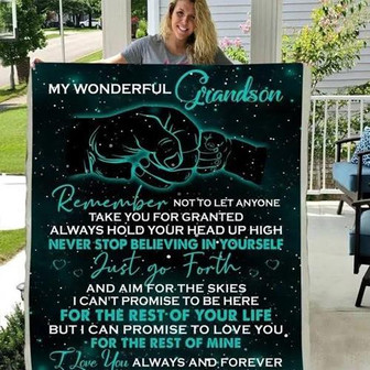 Blanket - To My Grandson Throw Blanket Super Soft Best Blanket Gift For Christmas, Home Decor Bedding Couch - Thegiftio