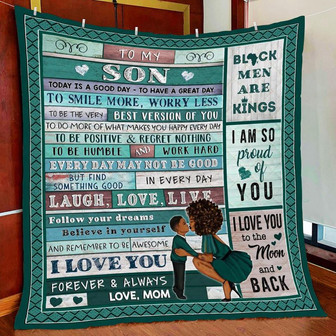Blanket - To My Son Black Boy So Proud Of You Black Mom Gift Fleece Blanket Gift For Christmas, Home Decor - Thegiftio UK