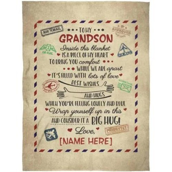 Blanket - To My Grandson Inside This Blanket Is A Piece Of My Heart Christmas Gift For Christmas, Home Decor - Thegiftio UK