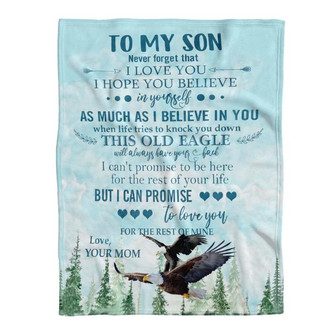 Blanket - To My Son Eagle Fleece Blanket Gift For Christmas, Home Decor Bedding Couch Sofa Soft and Comfy - Thegiftio UK