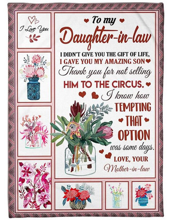 Blanket - To My Daughter In Law Love From Mother In Law Fleece Blanket Gift For Christmas, Home Decor - Thegiftio UK