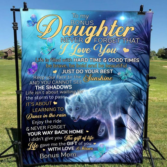 Blanket Bonus Mom To Bonus Daughter Wolf Never Forget That I Love You - Thegiftio UK