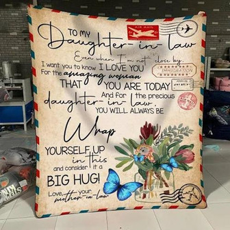 Blanket - To My Daughter-In-Law - Protea - I Love You - Blanket Gift For Christmas, Home Decor Bedding Couch - Thegiftio UK