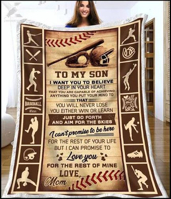 Blanket - Ohcanvas Sport Baseball Blanket To My Son Gift For Christmas, Home Decor Bedding Couch Sofa Soft - Thegiftio UK