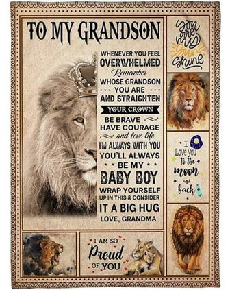 Blanket - To My Grandson Whenever You Feel Overwhelmed Remember Blanket Gift For Christmas, Home Decor - Thegiftio UK