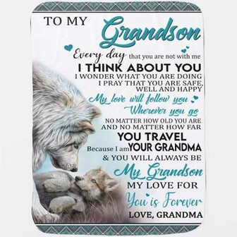 Blanket - Letter To My Grandson From Grandma Baby Blanket Gift For Christmas, Home Decor Bedding Couch - Thegiftio UK