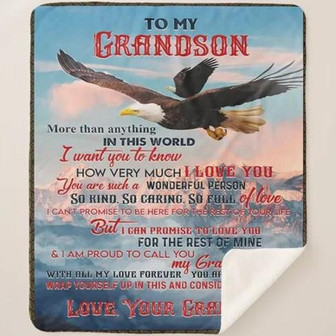 Blanket - Letter To My Grandson ,Love Baby Boy Idea Blanket Gift For Christmas, Home Decor Bedding Couch - Thegiftio UK