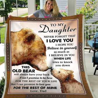 Blanket Dad To Daughter, To My Daughter Blanket From Dad Blanket Bear Art - Thegiftio