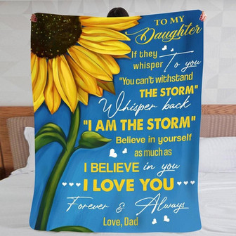 Blanket Dad To Daughter Half-sunflower To My Daughter Blanket From Dad - Thegiftio UK