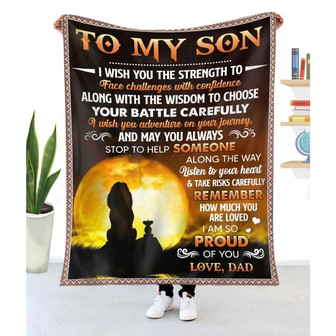 Blanket Dad To Son Lion Art To My Son Blanket From Dad - Thegiftio UK