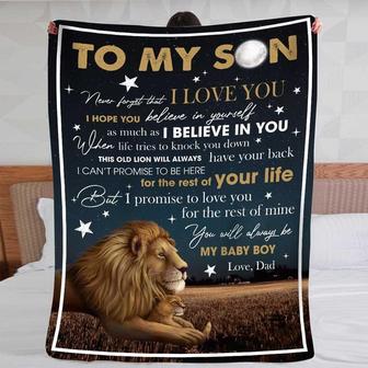 Blanket Dad To Son Lion Never For Get That I Love You To My Son Blanket From Dad - Thegiftio UK