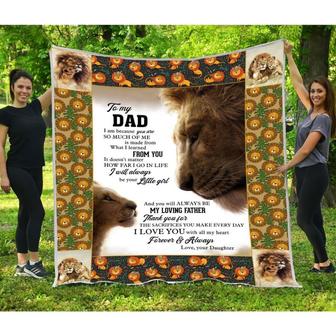 Blanket Daughter To Dad - Father's Day Blanket Lion Art I Love You With All My Heart - Thegiftio UK
