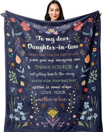Blanket for Daughter in Law/Future Daughter in Law, Gifts for Christmas/Mother's Day/Valentine's Day from Mother in Law - Thegiftio UK