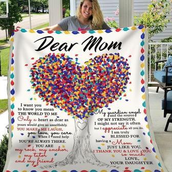 Blanket Daughter To Mom - Mother's Day Blanket Tree Heart Art I Want You To Know You Mean - Thegiftio UK