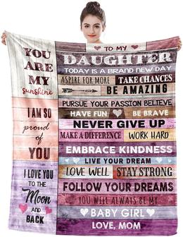 Blanket for Daughter From Mom, You're My Sunshine Pink Throw Blanket Present to Her - Thegiftio UK