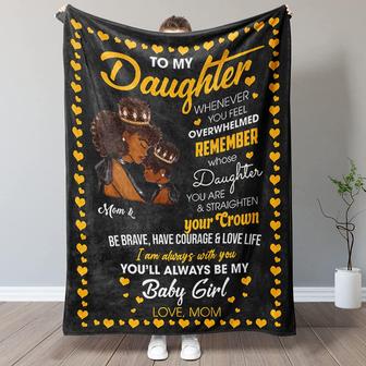 Blanket to My Daughter from Mom - Black Fleece Blanket for Daughter from Mom, Mother - Thegiftio UK