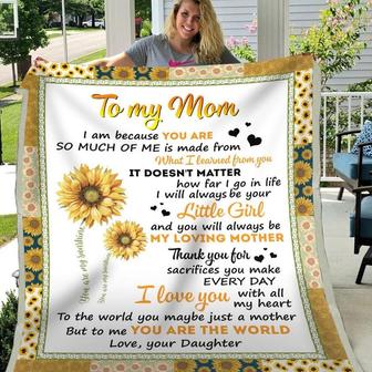 Blanket Daughter To Mom Mother's Day Blanket Sunflower Art Thanks For Sacrifices You Make Every Day I Love You - Thegiftio UK