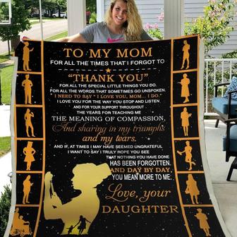 Blanket Daughter To Mom - Mother's Day Blanket Nurse Art Thanks For All The Special Little Things You Do & I Love You Mom - Thegiftio UK