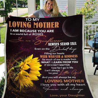 Blanket Daughter To Mother Mother's Day Blanket Sunflower Art I Am Because You Are - Thegiftio UK