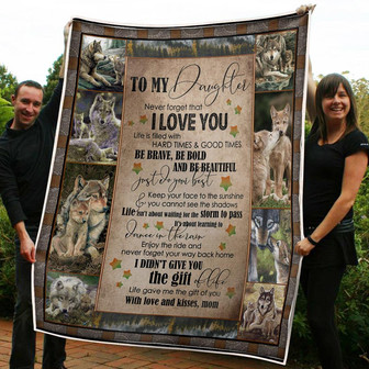 Blanket - To My Daughter Wolf The Gift Of You Gift From Mom Fleece Blanket Gift For Christmas, Home Decor - Thegiftio UK