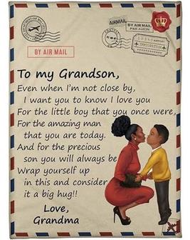 Blanket - Grandma To My Grandson For The Amazing Man That YouRe Today Blanket Gift For Christmas, Home Decor - Thegiftio UK